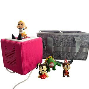 Toniebox Pink Kids Starter Set With 4 Toy Figures & Storage Bag cocomelon